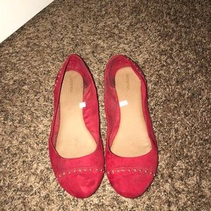 Red ballerina flats